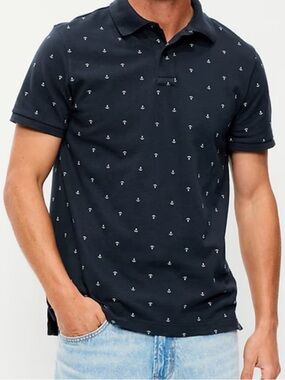 Old Navy Polo with Small White Anchor Print Men’s Size XXL
